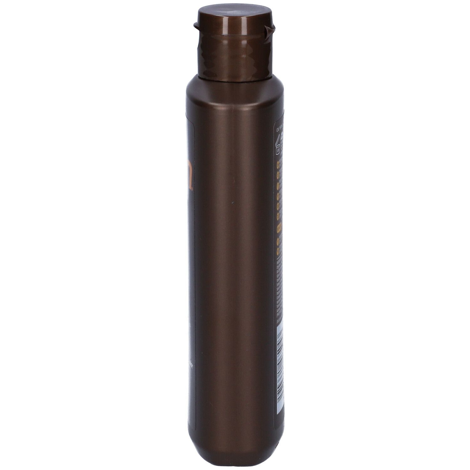 Flacone marrone Piz Buin Allergy Sun Sensitive Skin Lotion SPF 30. Flacone in piedi. Vista laterale.