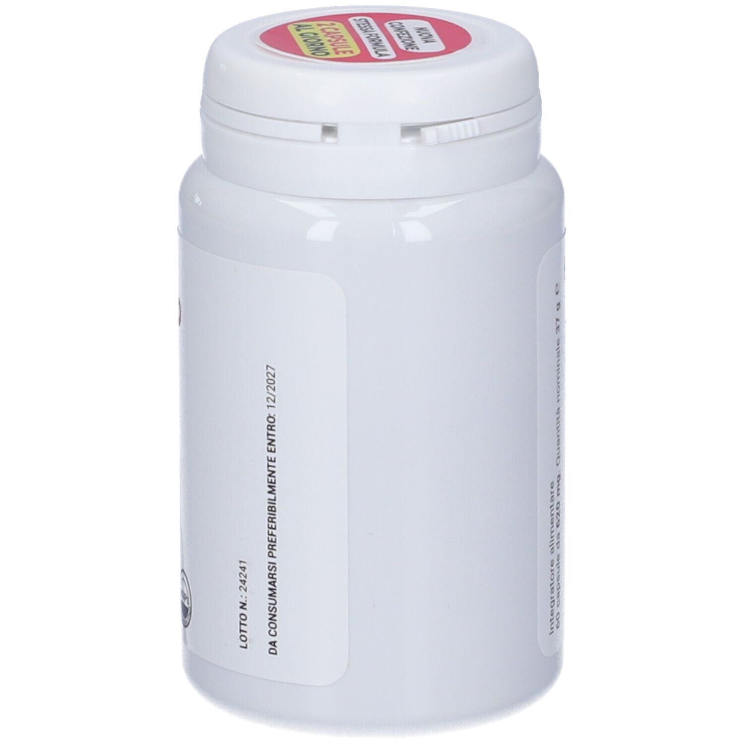 Flacone bianco "LIPOMAR cardio" con 60 capsule. Scadenza 12/2027.