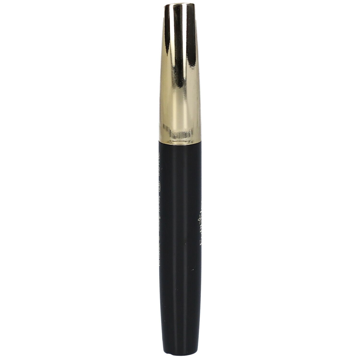 Spazzola per mascara nera con cappuccio dorato. Sul flacone è scritto « EuPhidra Mascara Allungante Lengthening Mascara ».