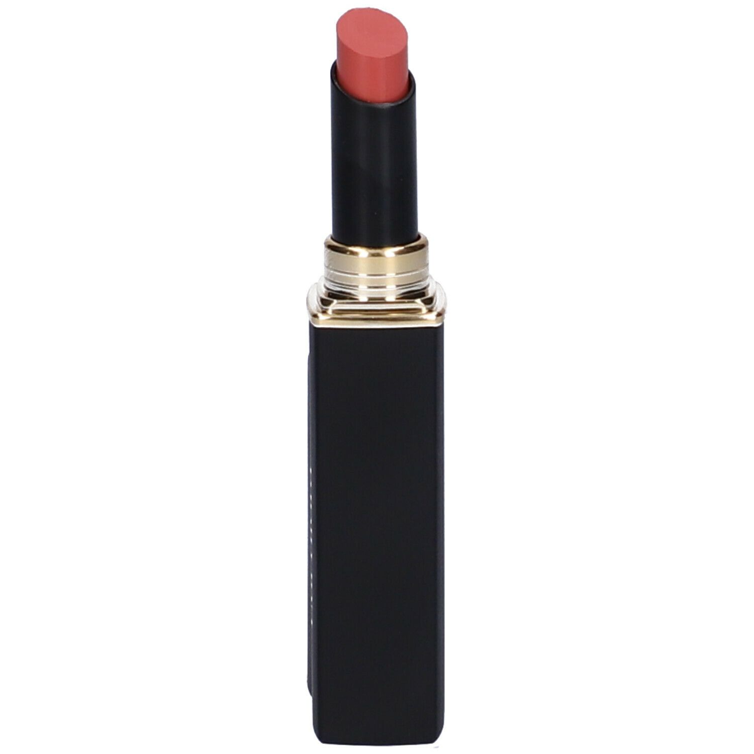 Rossetto Castagno, astuccio nero con anello dorato.