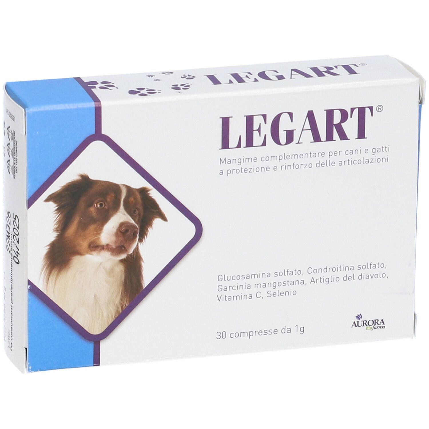 Scatola di compresse Legart per cani e gatti. Contiene 30 compresse. Scadenza 04/2025.