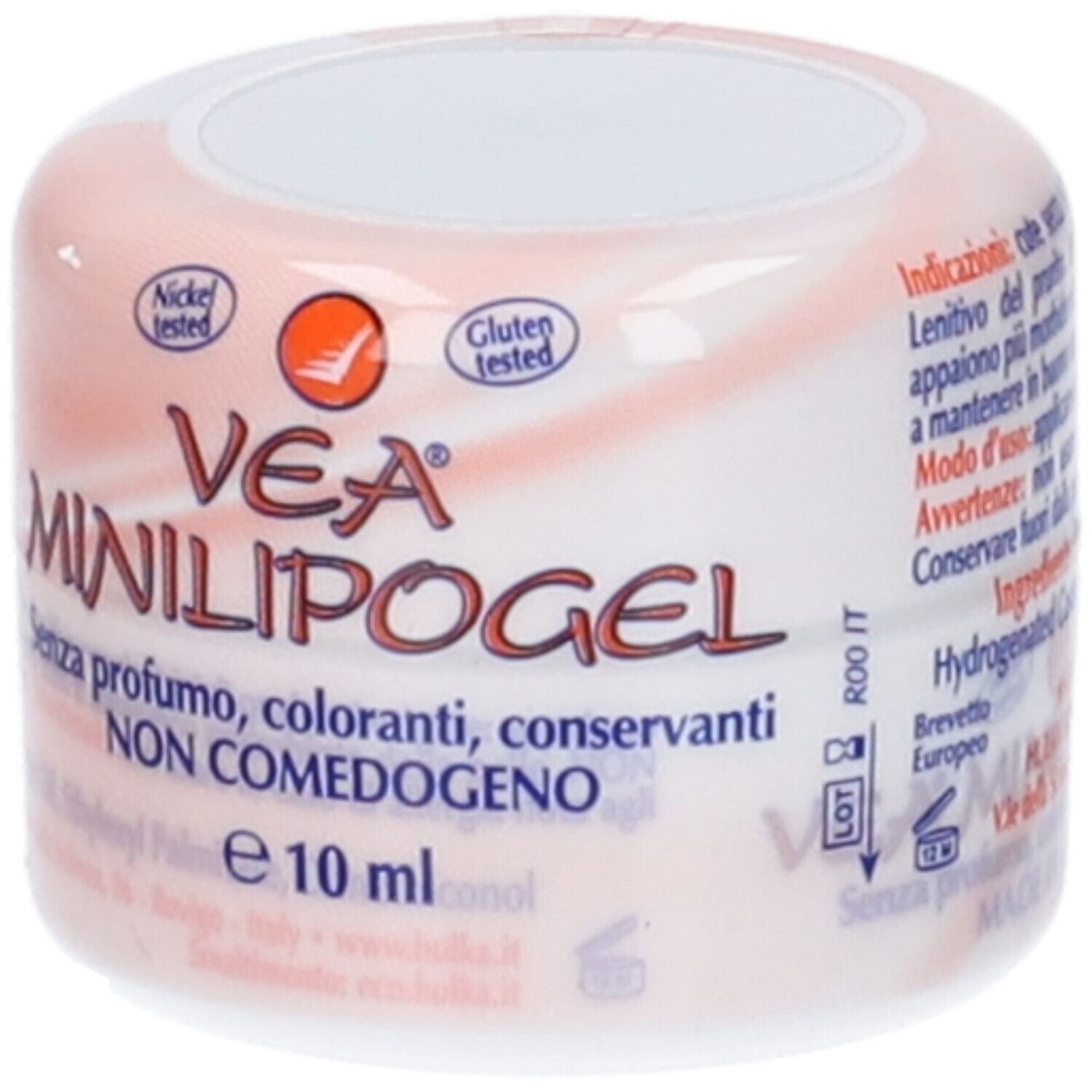 VEA MINILIPOGEL Tiegel, 10 ml. Nickel- und glutengetestet. Ohne Duft-, Farb- und Konservierungsstoffe. Nicht komedogen.