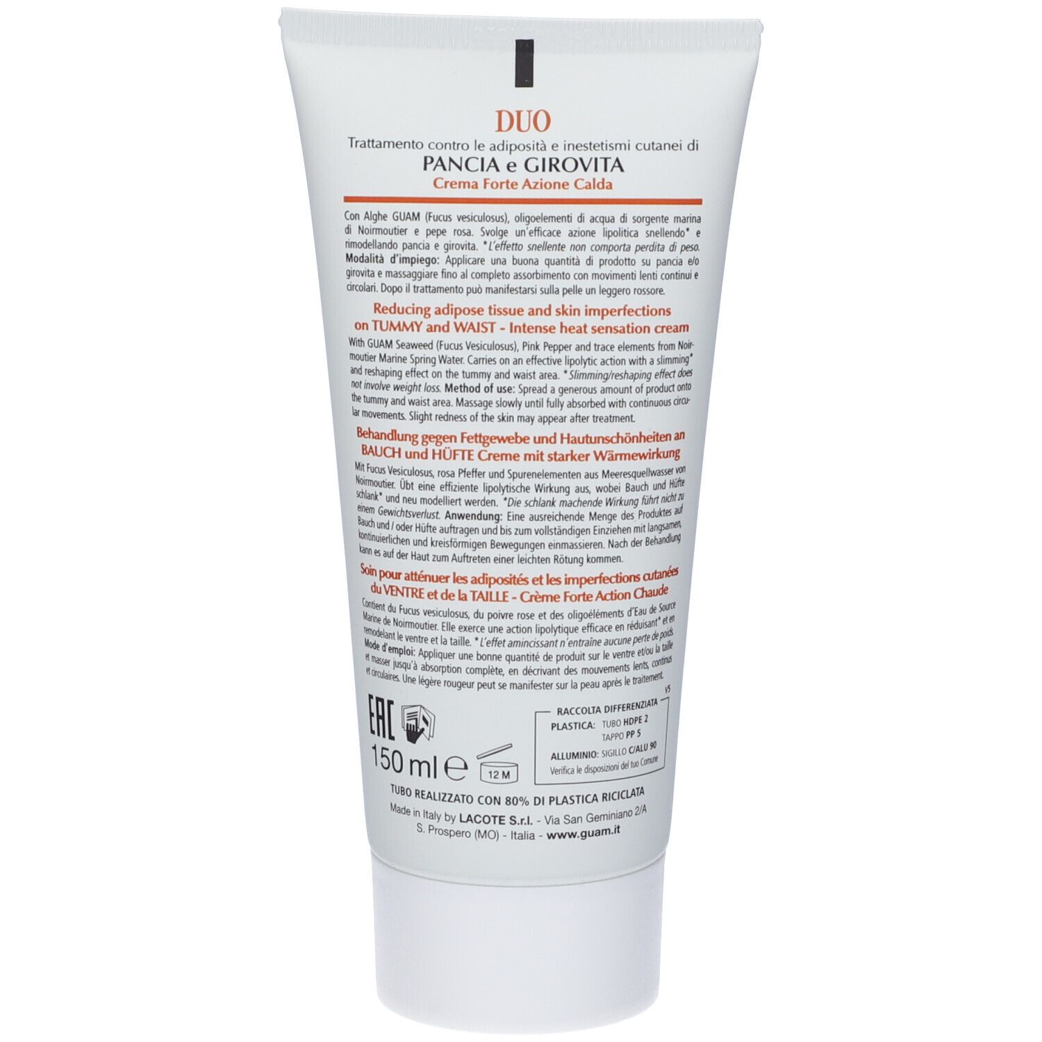 Crema Pancia e Girovita Azione Calda 150 ml - Guam - Immagine 5