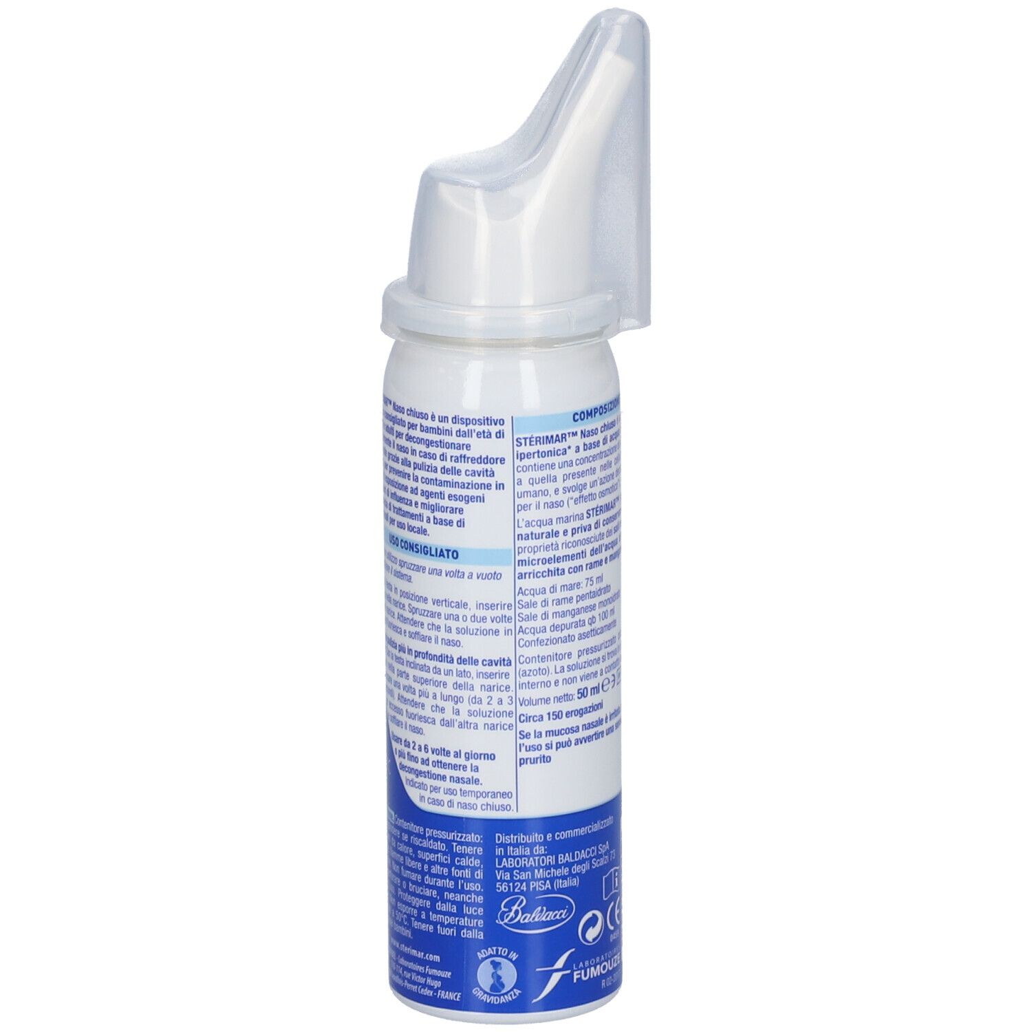 Sterimar Naso Chiuso Spray mit Meereswasser, 100% natürlich.