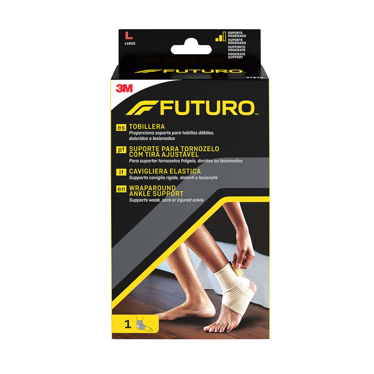 Verpackung für FUTURO WRAPAROUND ANKLE SUPPORT, Größe L.