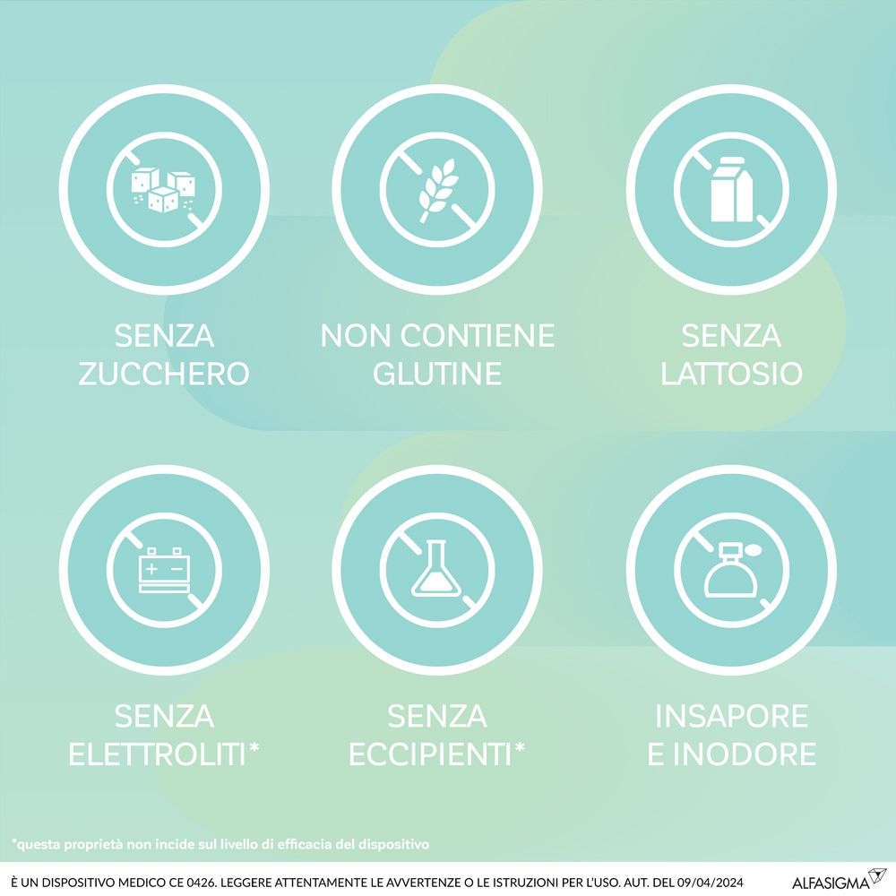 Onligol: Senza zucchero, glutine, lattosio, elettroliti, eccipienti. Insapore e inodore.