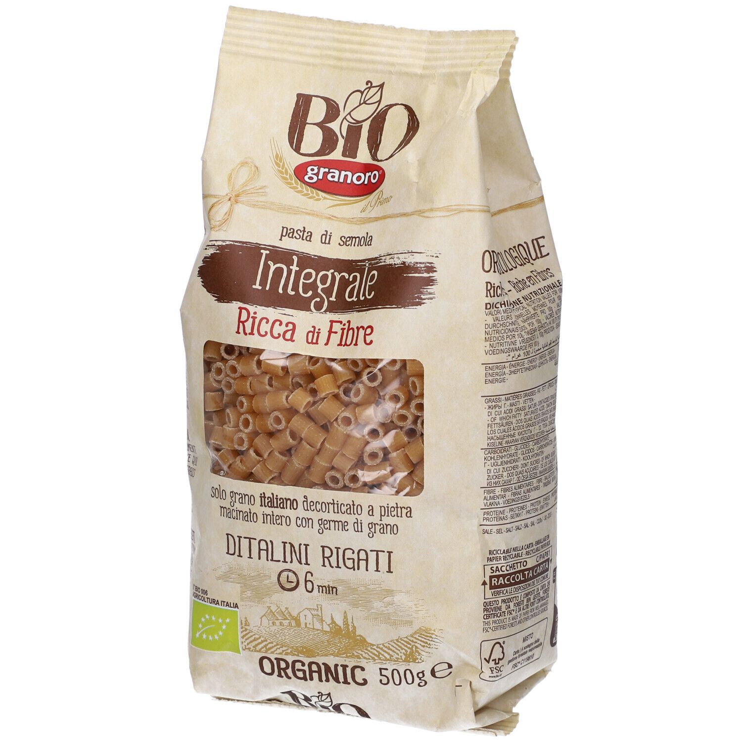 Bio Granoro Ditalini Rigati Integrali