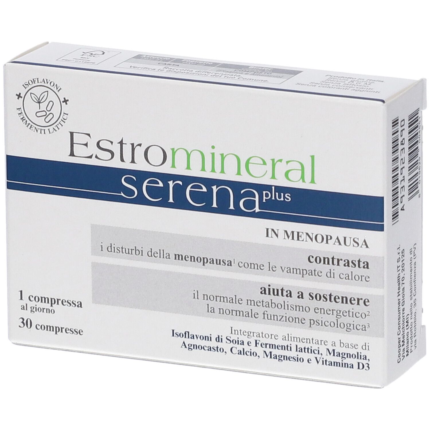 Estromineral Serena Plus Integratore per Menopausa con Isoflavoni di Soia e Fermenti Lattici 30 Compresse - Estromineral - Immagine 12