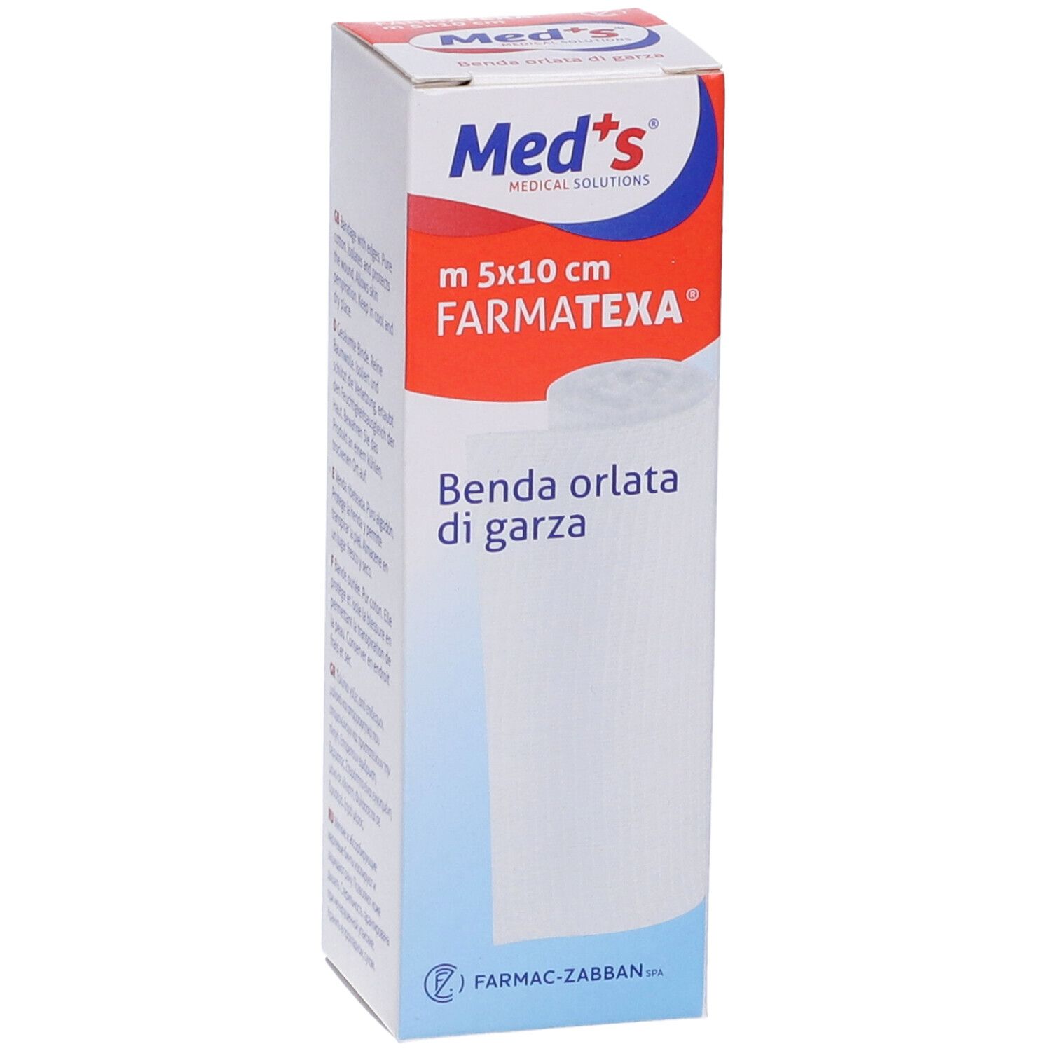 Verpackung für sterile Baumwollkompressen, 18x40 cm, 12 Stück.