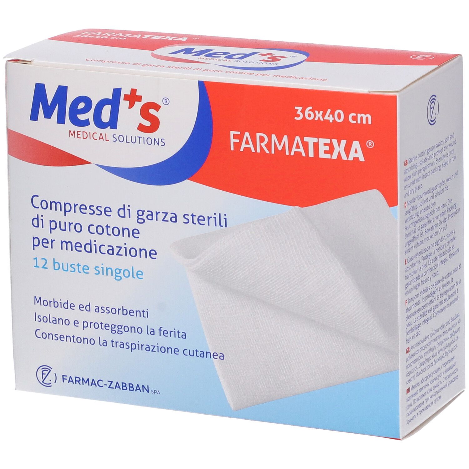 Garza Meds 12/8 36X40Cm 12Pz 12 St Gaze