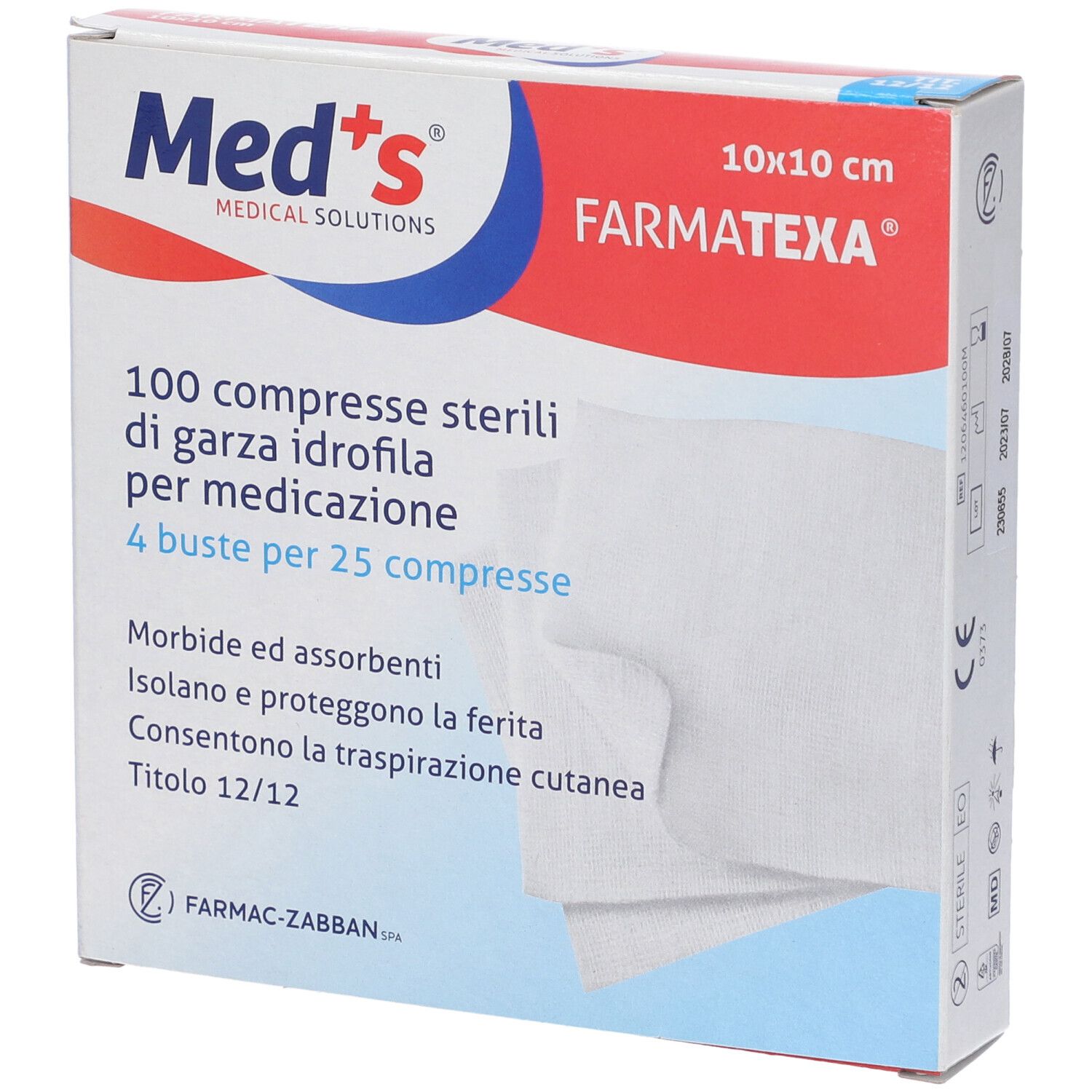 Garza Meds 12/12 10X10Cm 100Pz 100 St Gaze