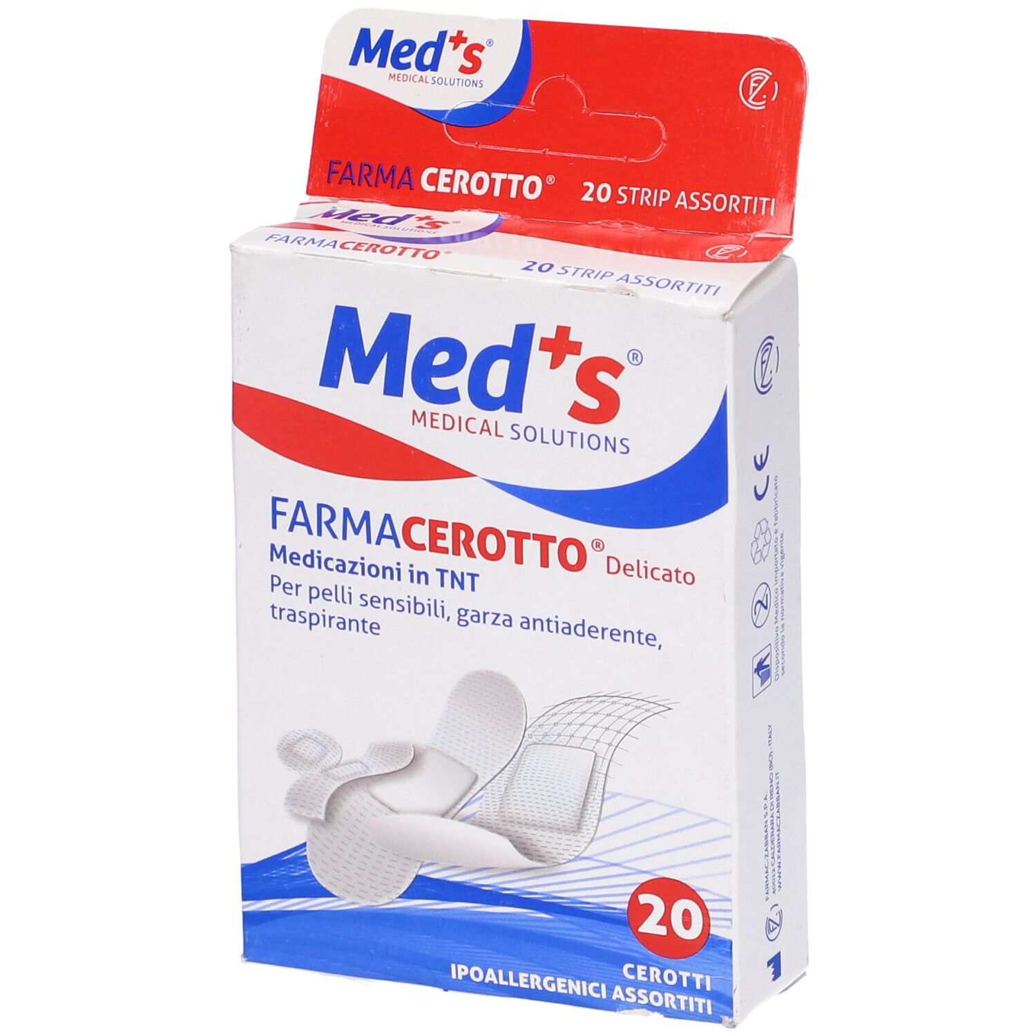 Meds Cerotto Strip Delicato Tessuto Non Assortiti 20 Pezzi Pz