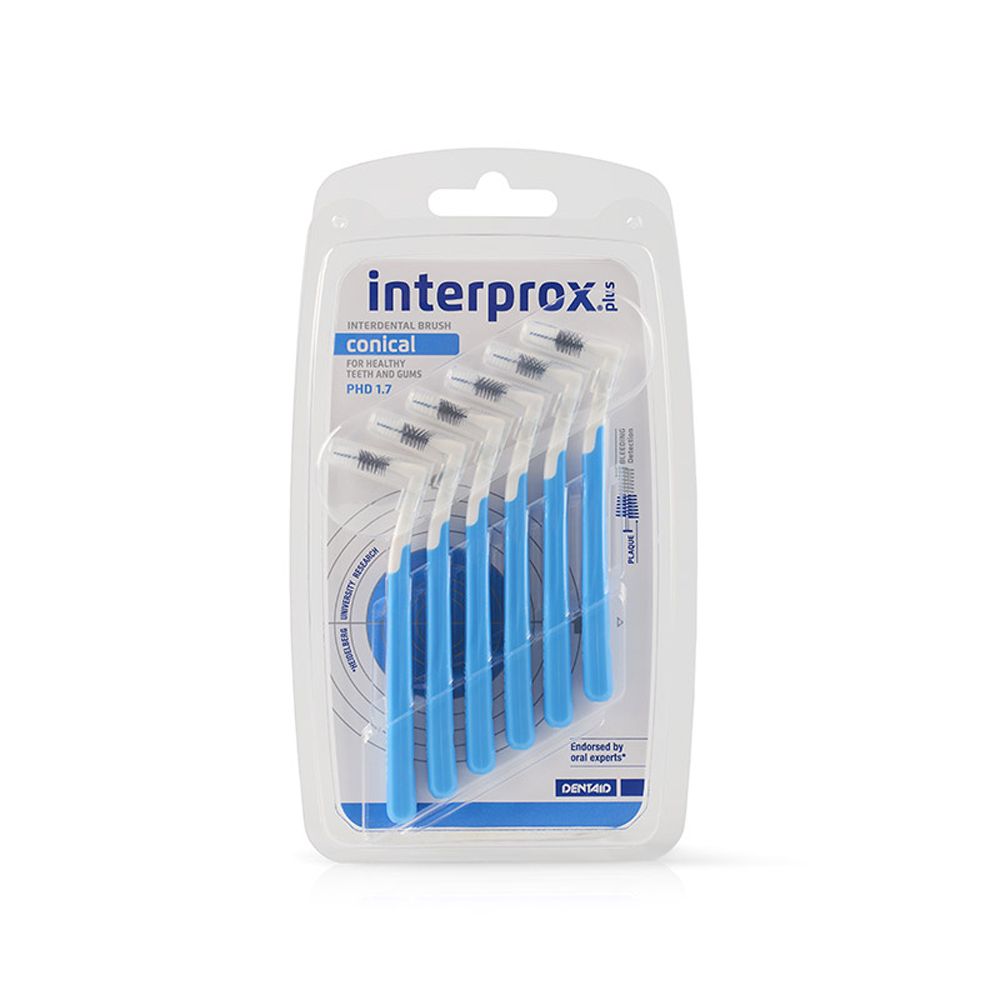 Interprox  Plus Conical 6 Scovolini Celesti, Anti-Placca e Anti-Carie per spazi interdentali medi (PHD 17)