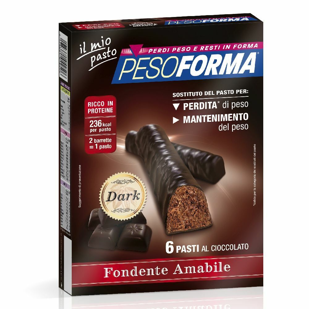 Image of PESOFORMA® Barrette al Cioccolato Fondente Amabile