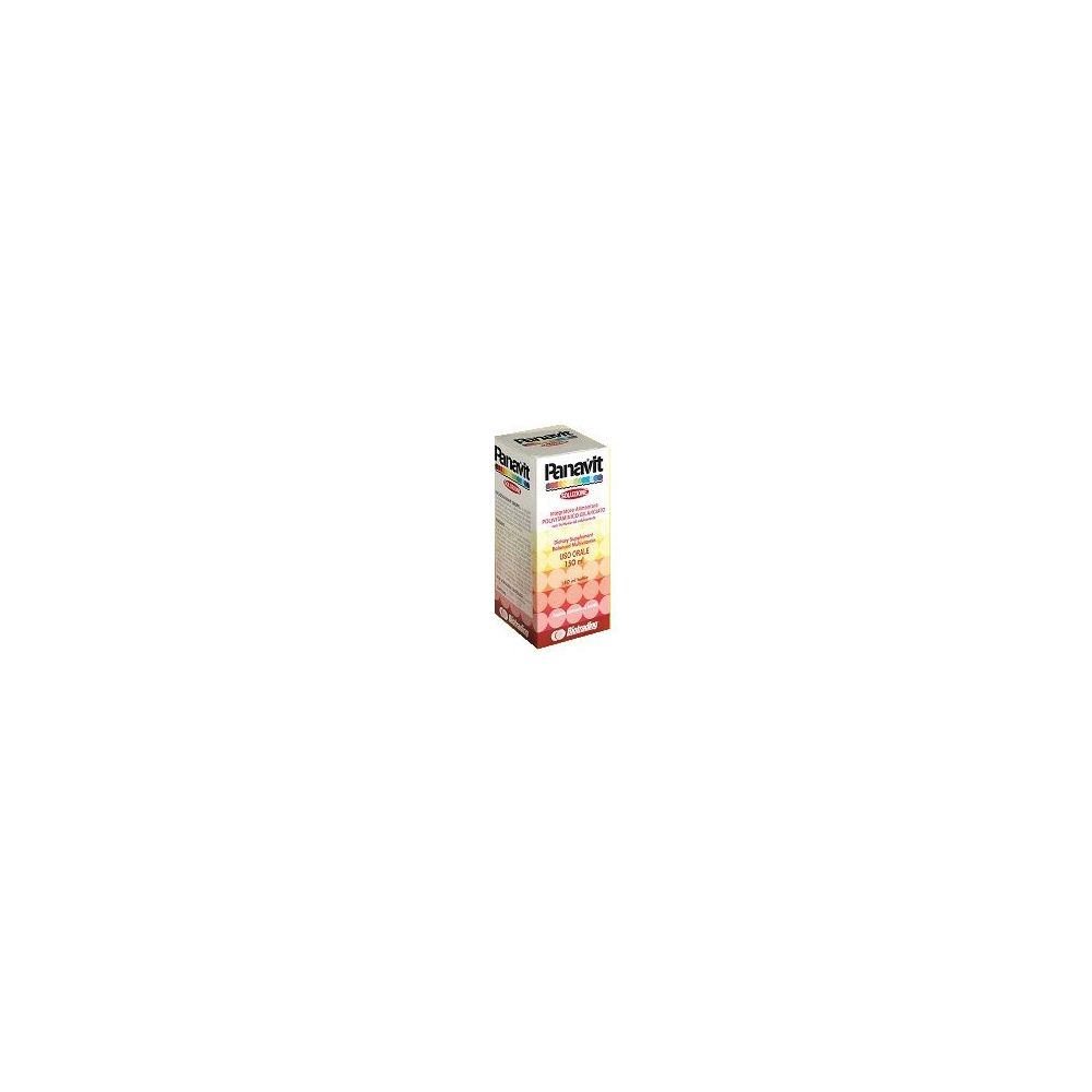 Scatola di Panavit Soluzione. Sfondo bianco. Scritta Panavit, Soluzione.