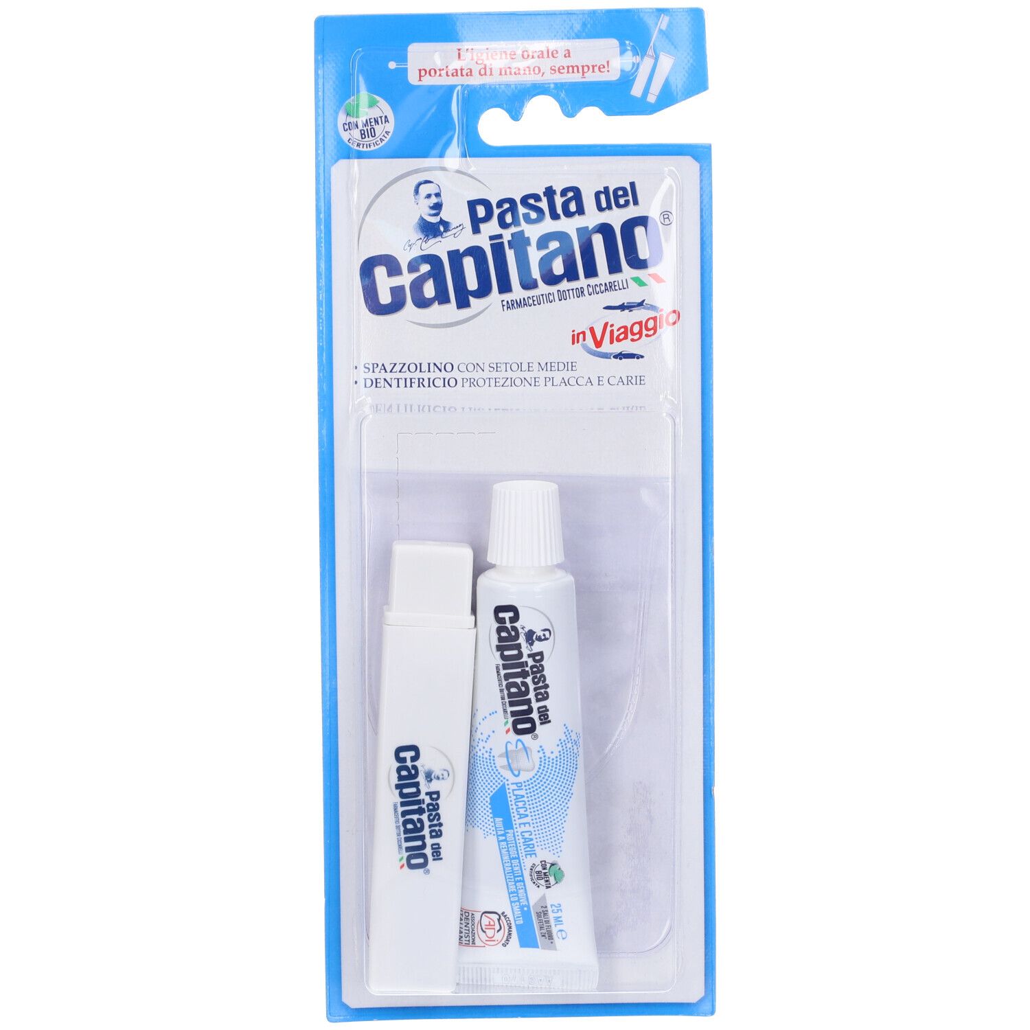 Pasta del Capitano Set Spazzolino + Dentifricio Travel Size
