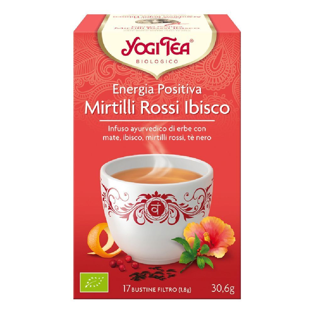 Yogi Tea Infuso Energia Positiva Mirtilli Rossi Ibisco Bustine 30,6 G Tè