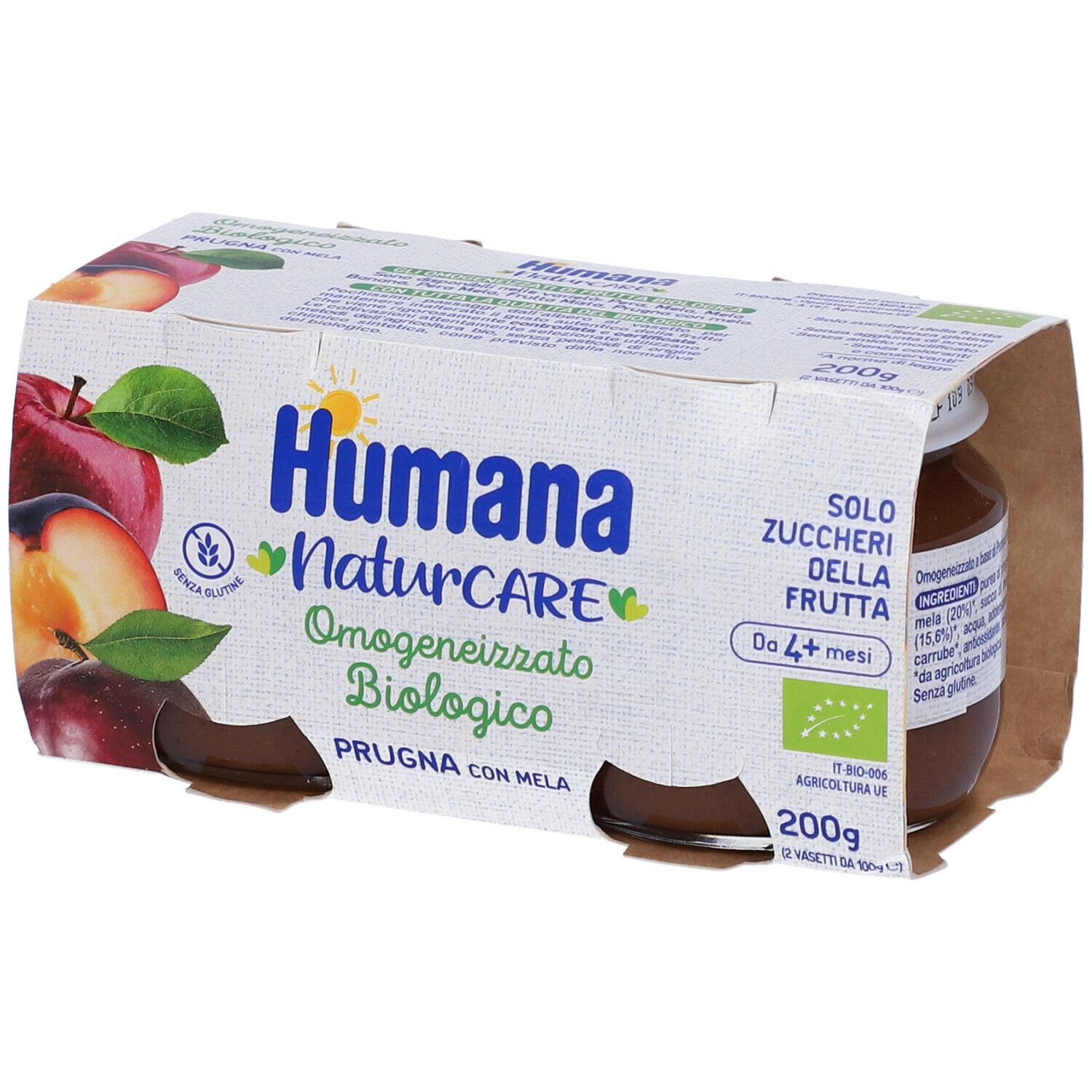 Humana NaturCare Omogeneizzato Biologico Prugna (Con Mela)