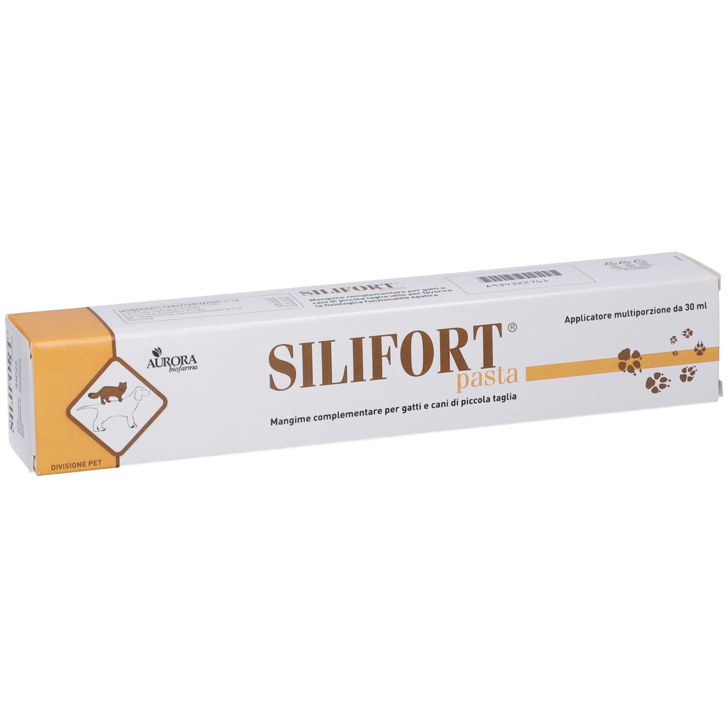 Rückseite der Silifort Pasta Verpackung mit Inhaltsstoffen und Anwendungshinweisen.