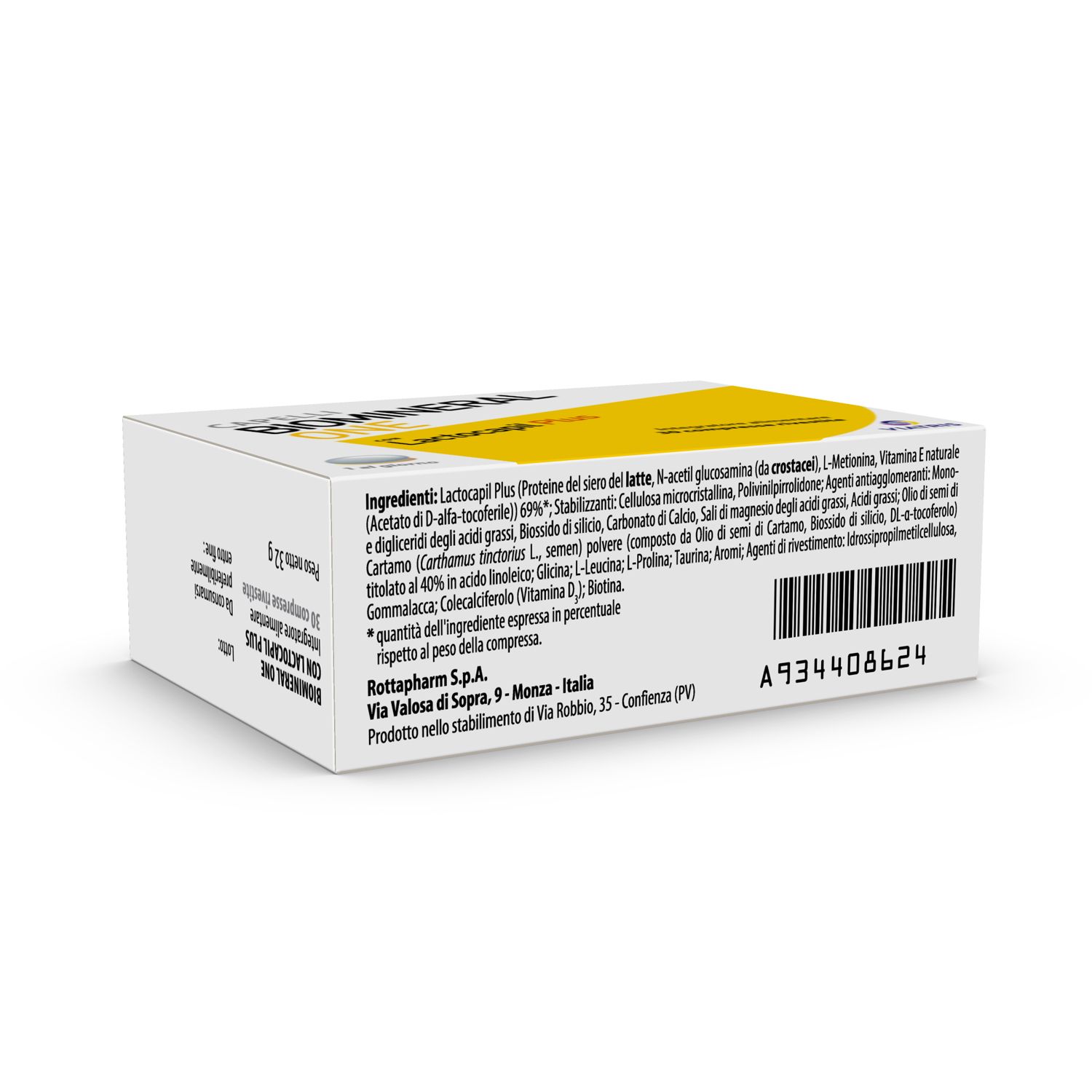 Packung Biomineral One mit 30 Kapseln, für das Haar.