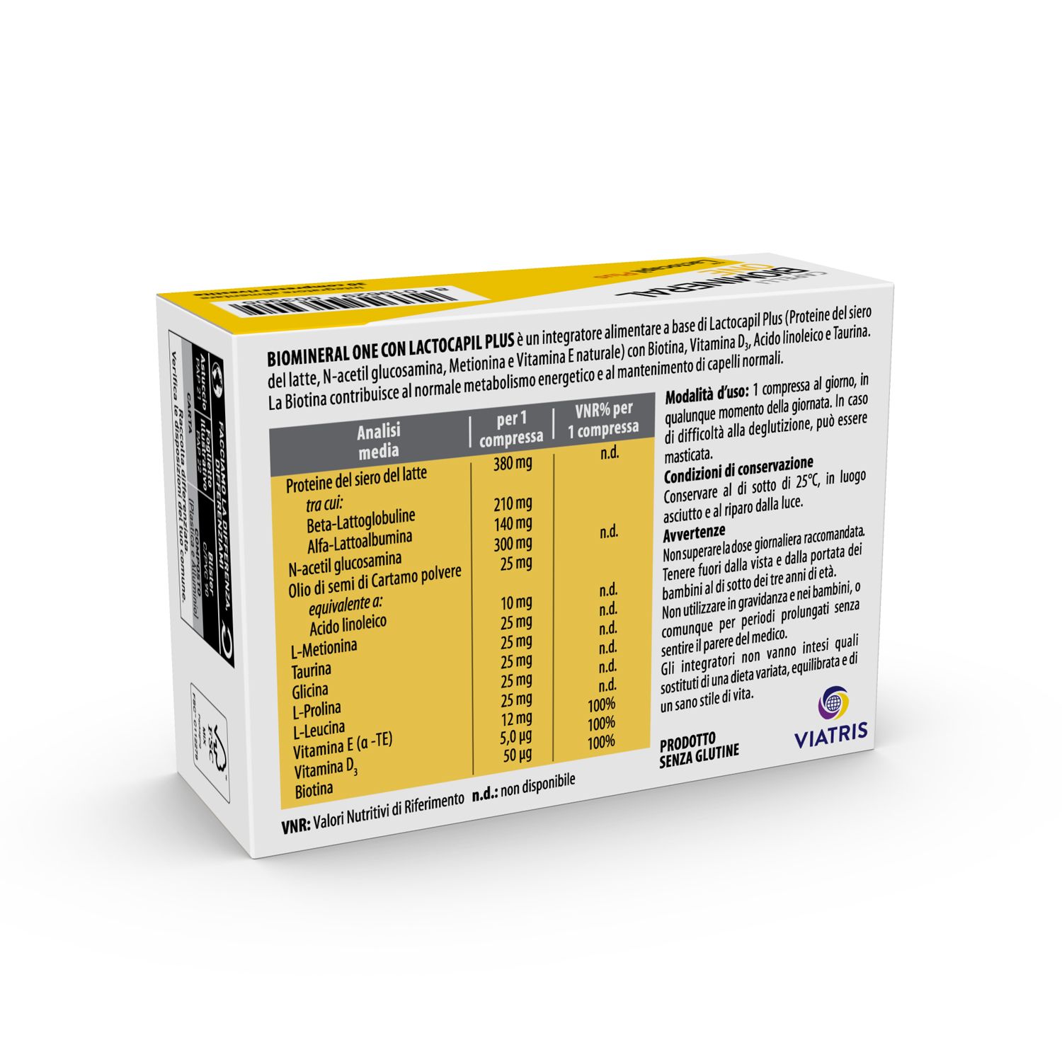 Packung Biomineral One mit 30 Kapseln, für das Haar.