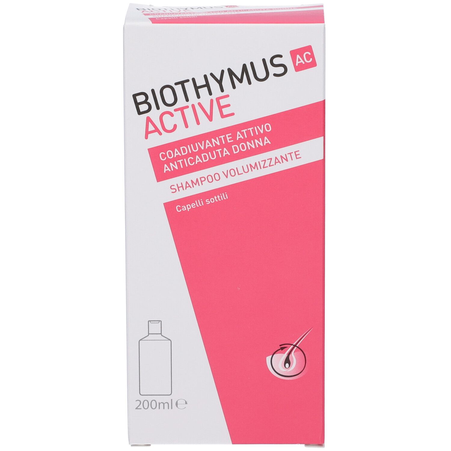 Verpackung für Biothymus Active Shampoo, 200ml, für dünnes Haar.