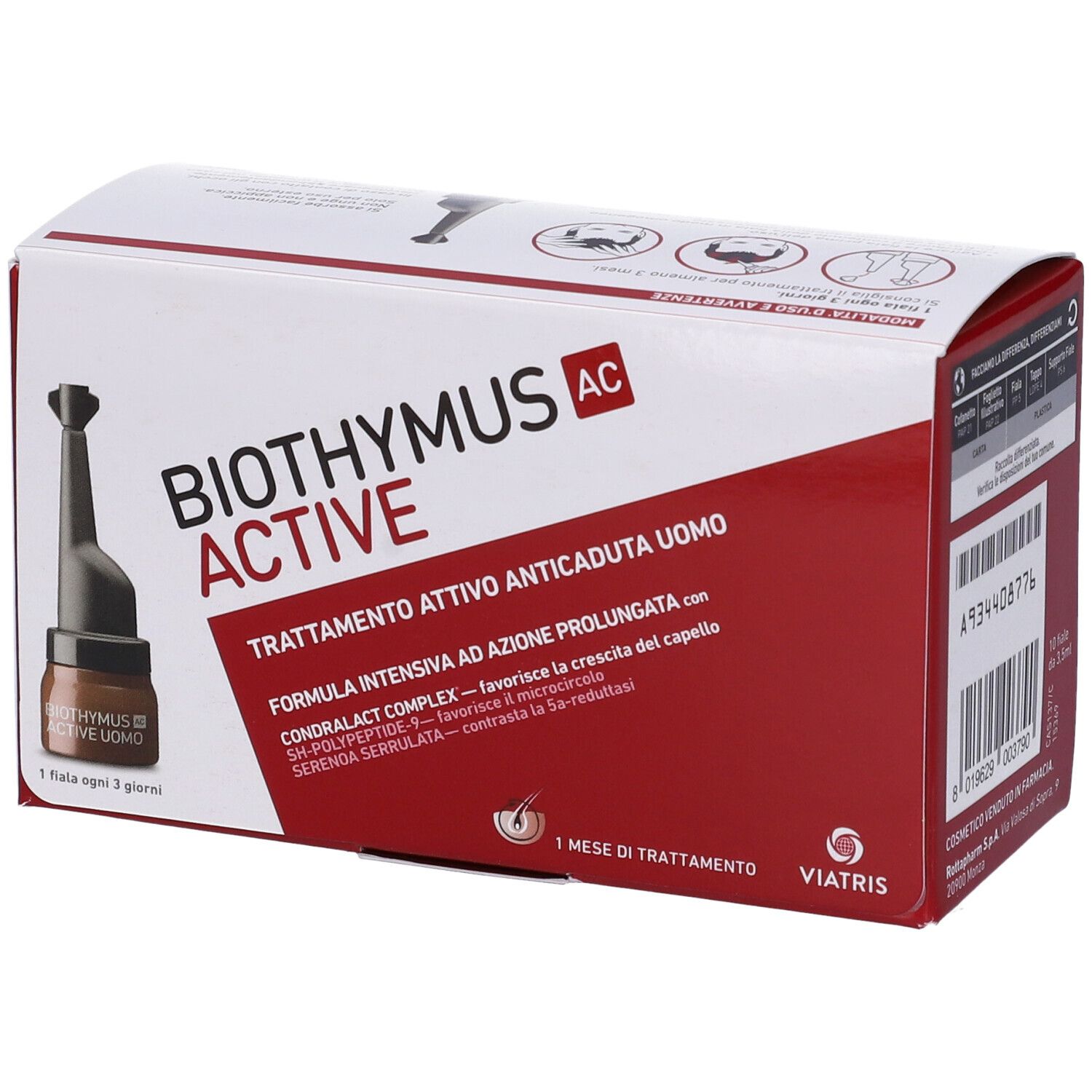 Boîte avec ampoule. Inscription: Biothymus AC Active. 1 mois de traitement.