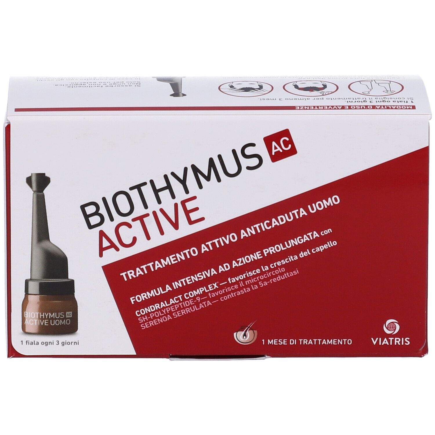Boîte avec ampoule. Inscription: Biothymus AC Active. 1 mois de traitement.