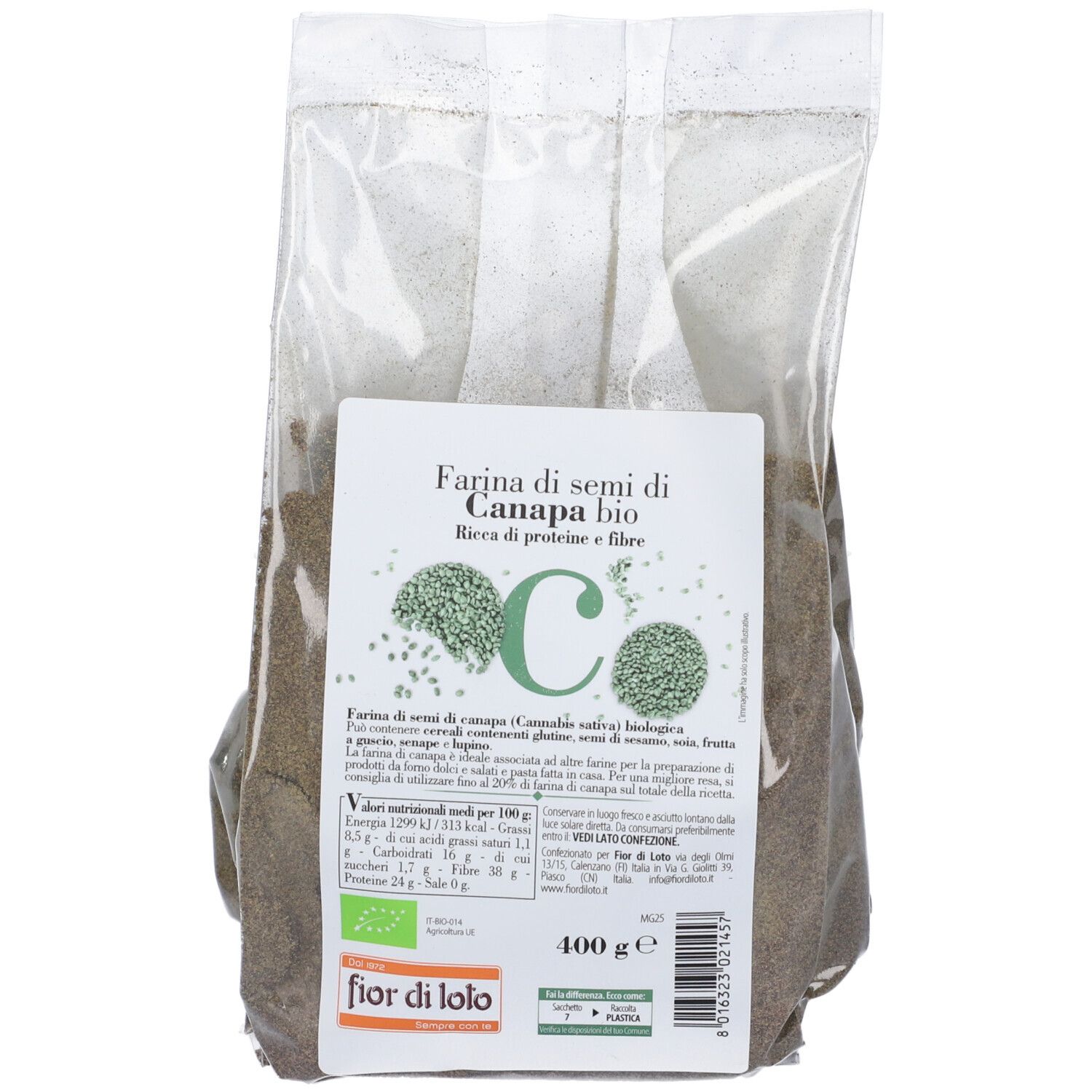 Biotobio Farina Semi Canapa Bio 400G Fdl - Immagine 3