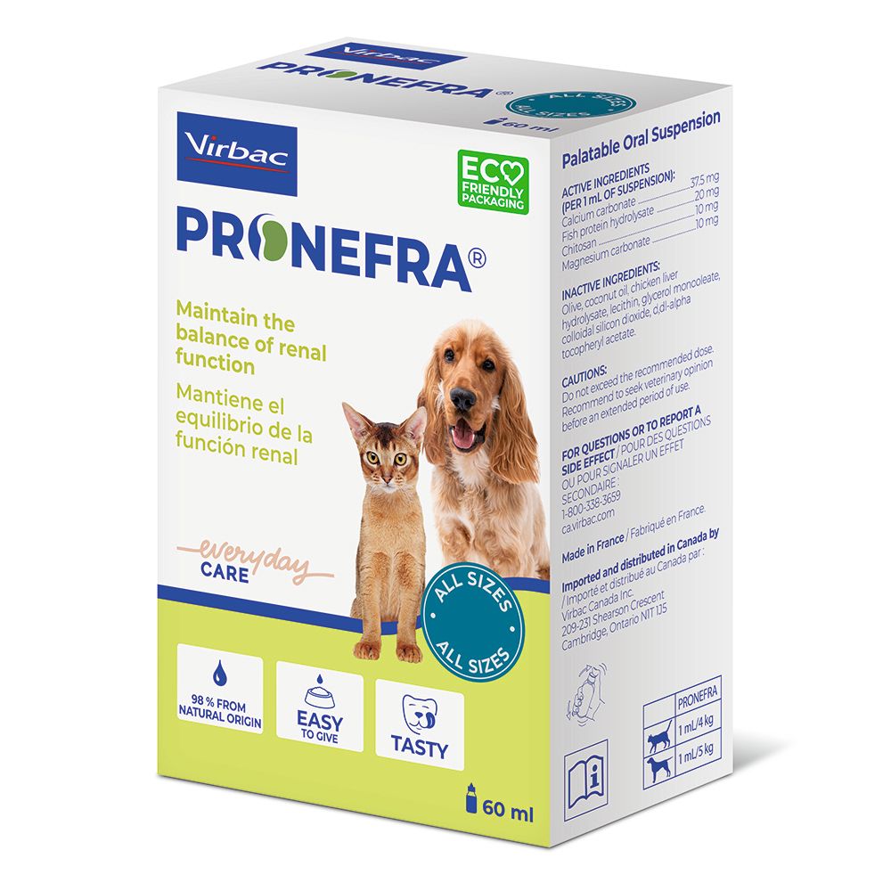 Virbac Pronefra für Hunde und Katzen, orale Suspension, 60 ml.