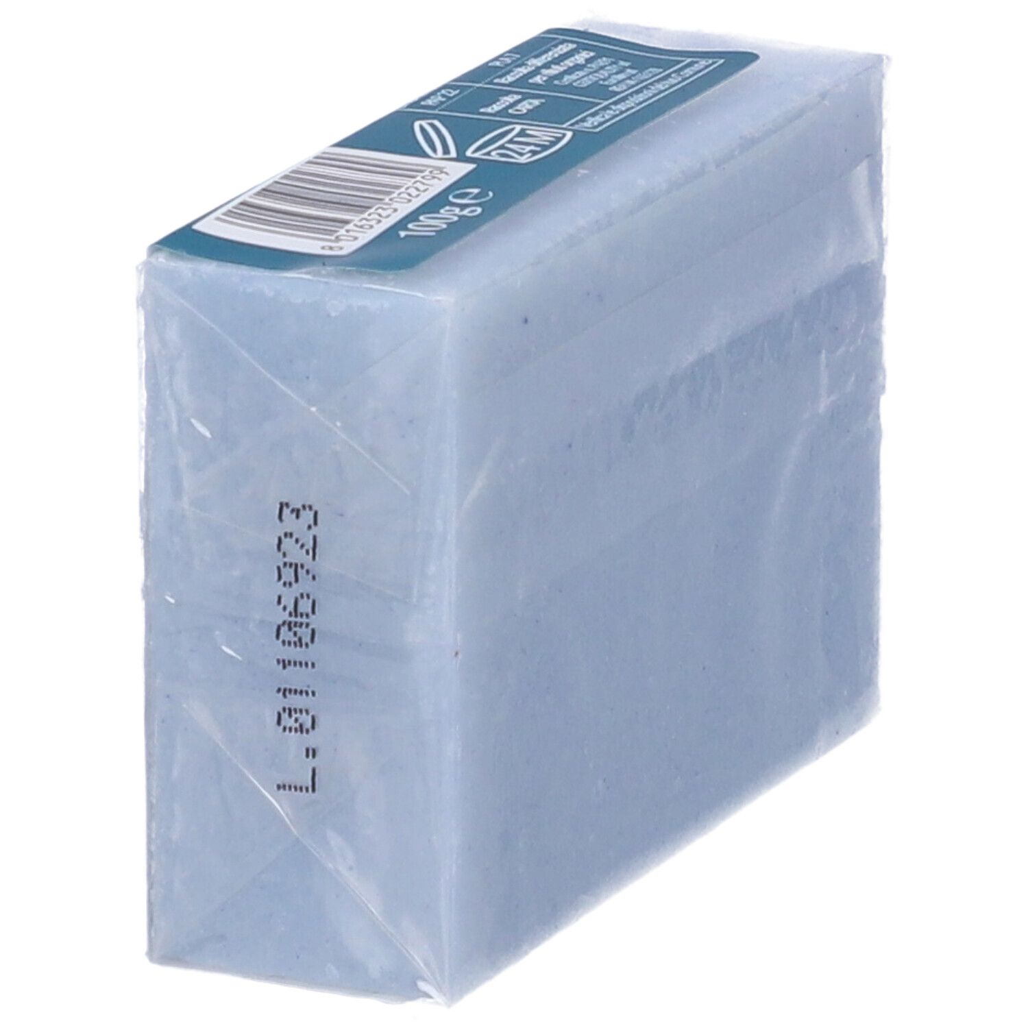 Panetto di sapone in confezione blu. Scritta: Saponetta Biologica Struccante. Per tutti i tipi di pelle. Certificazione bio.