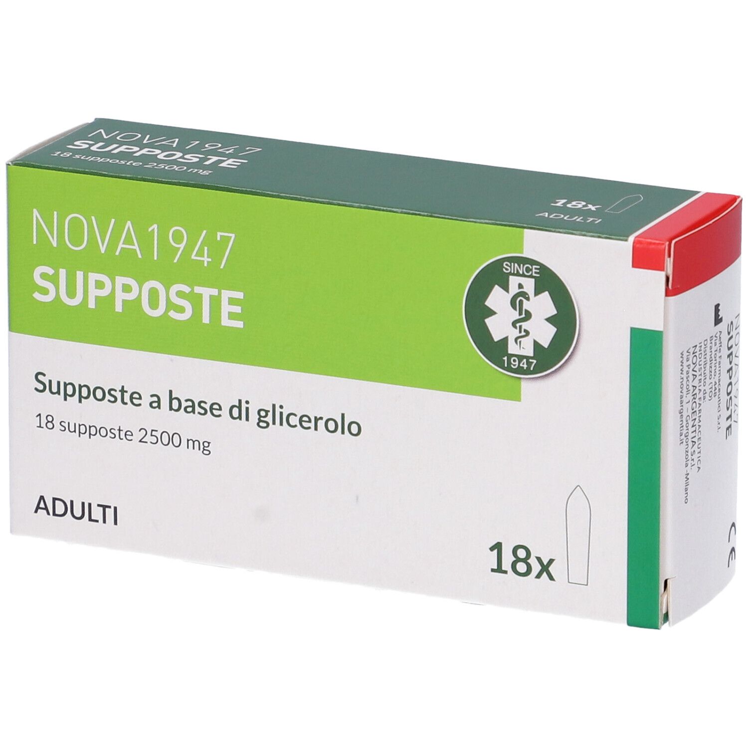 NOVA1947 GLICEROLO 2500 mg Adulti Supposte  18 supposte