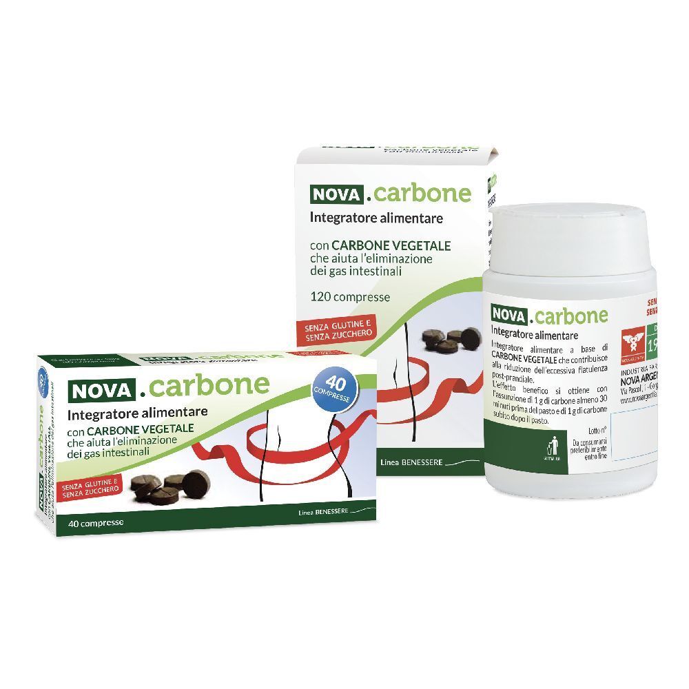 NOVA.CARBONE VEGETALE Compresse gonfiore e gas