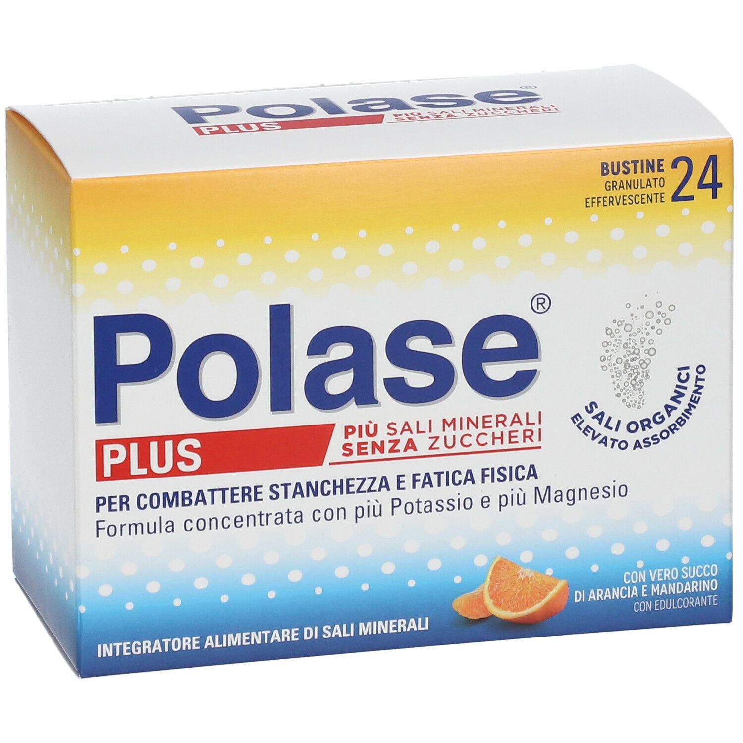 Boîte Polase Plus. 24 sachets. Goût orange et mandarine. Complément alimentaire.