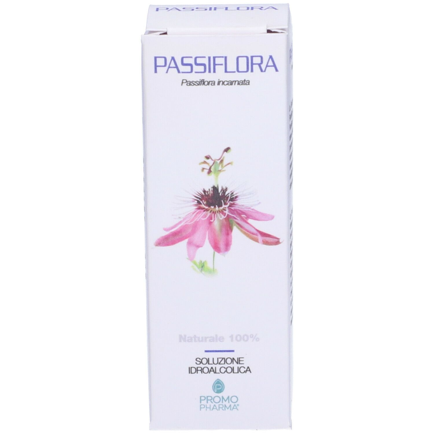 Confezione del prodotto con nome del prodotto e design floreale. Marchio PromoPharma.
