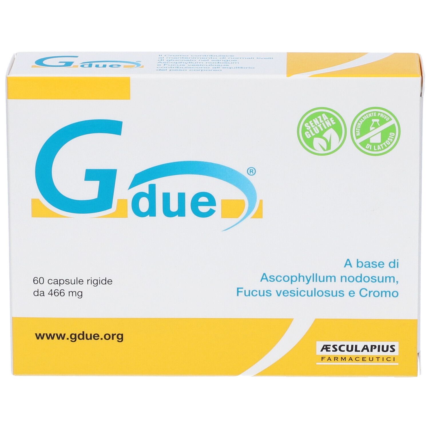 Emballage du produit avec logo et nom. Contient 60 gélules. Sans gluten et sans lactose.