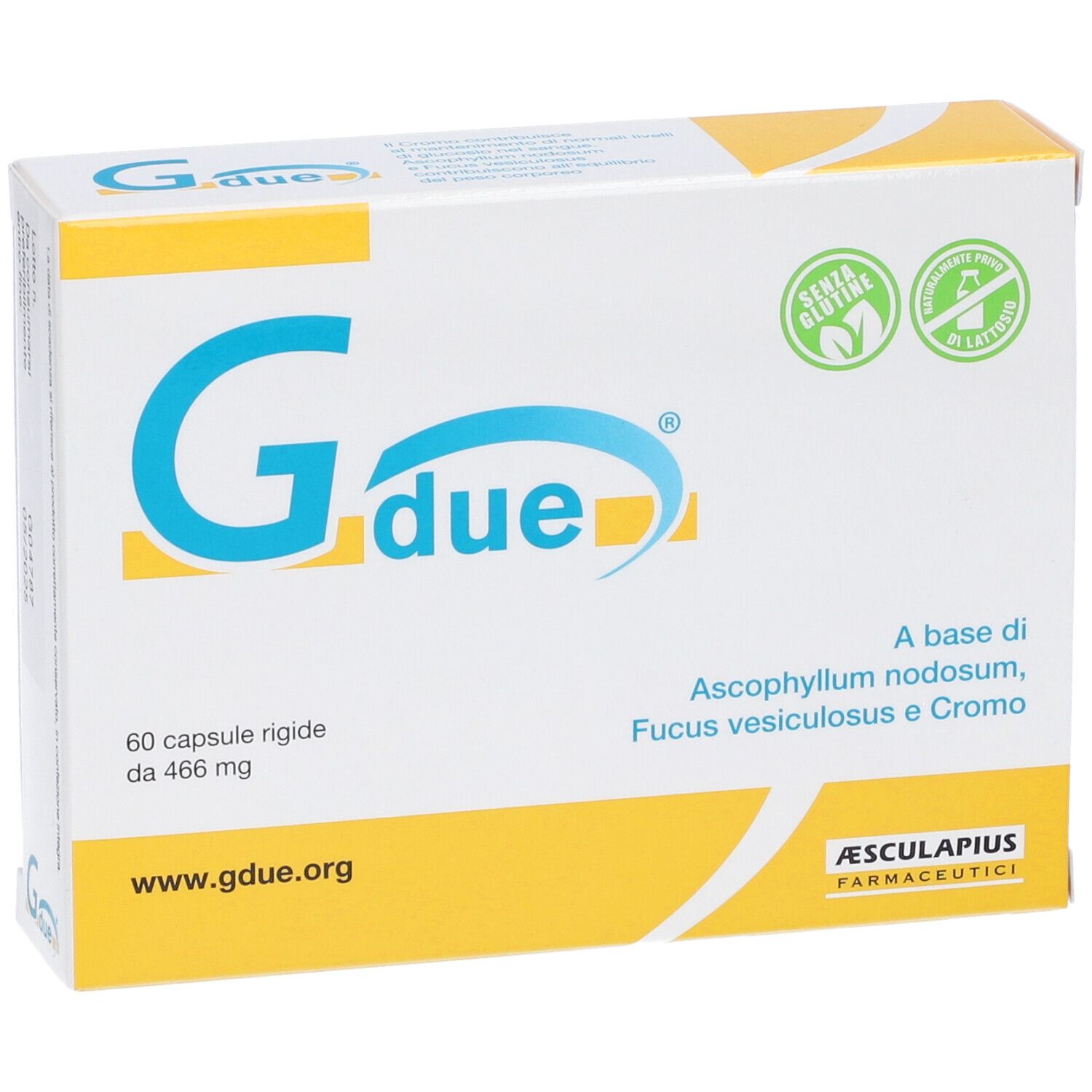 Emballage du produit avec logo et nom. Contient 60 gélules. Sans gluten et sans lactose.