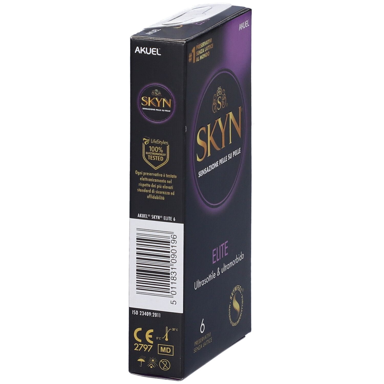 SKYN Elite Kondom-Packung mit 6 Stück.