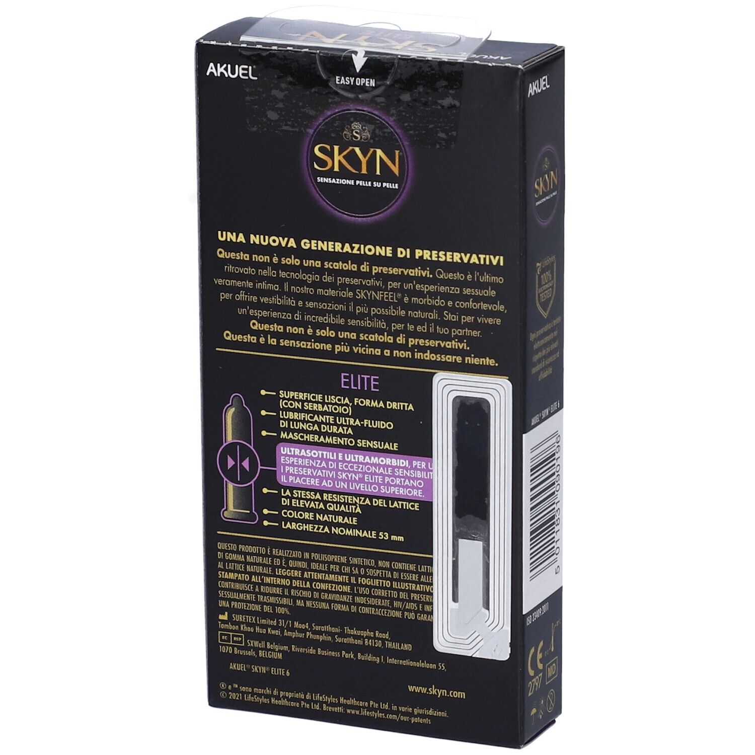 SKYN Elite Kondom-Packung mit 6 Stück.