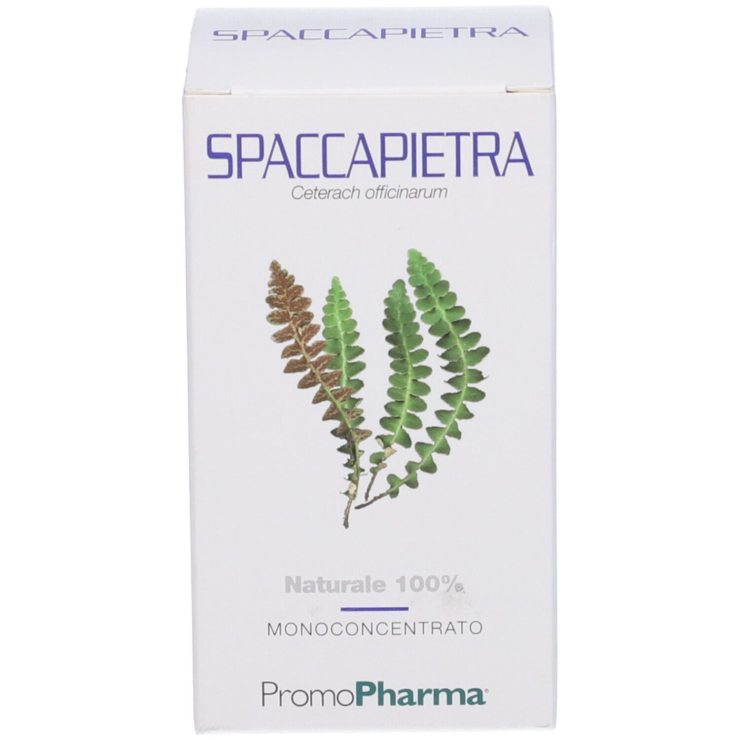 Scatola bianca con nome del prodotto e illustrazione di pianta. Testo: 'Naturale 100% Monoconcentrato'.