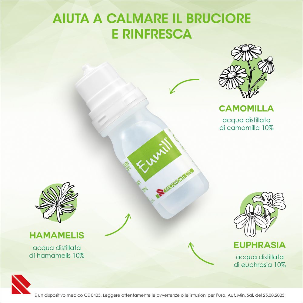 Eumill® Gocce Oculari Pluridose Flasche mit Kamille, Hamamelis und Euphrasia. 10 ml.