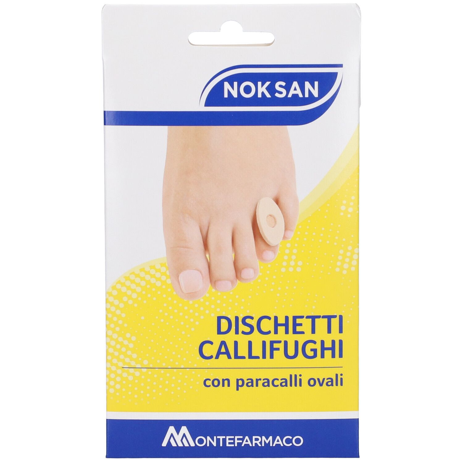 Nok San Hühneraugen-Pflaster mit ovalen Ringen.
