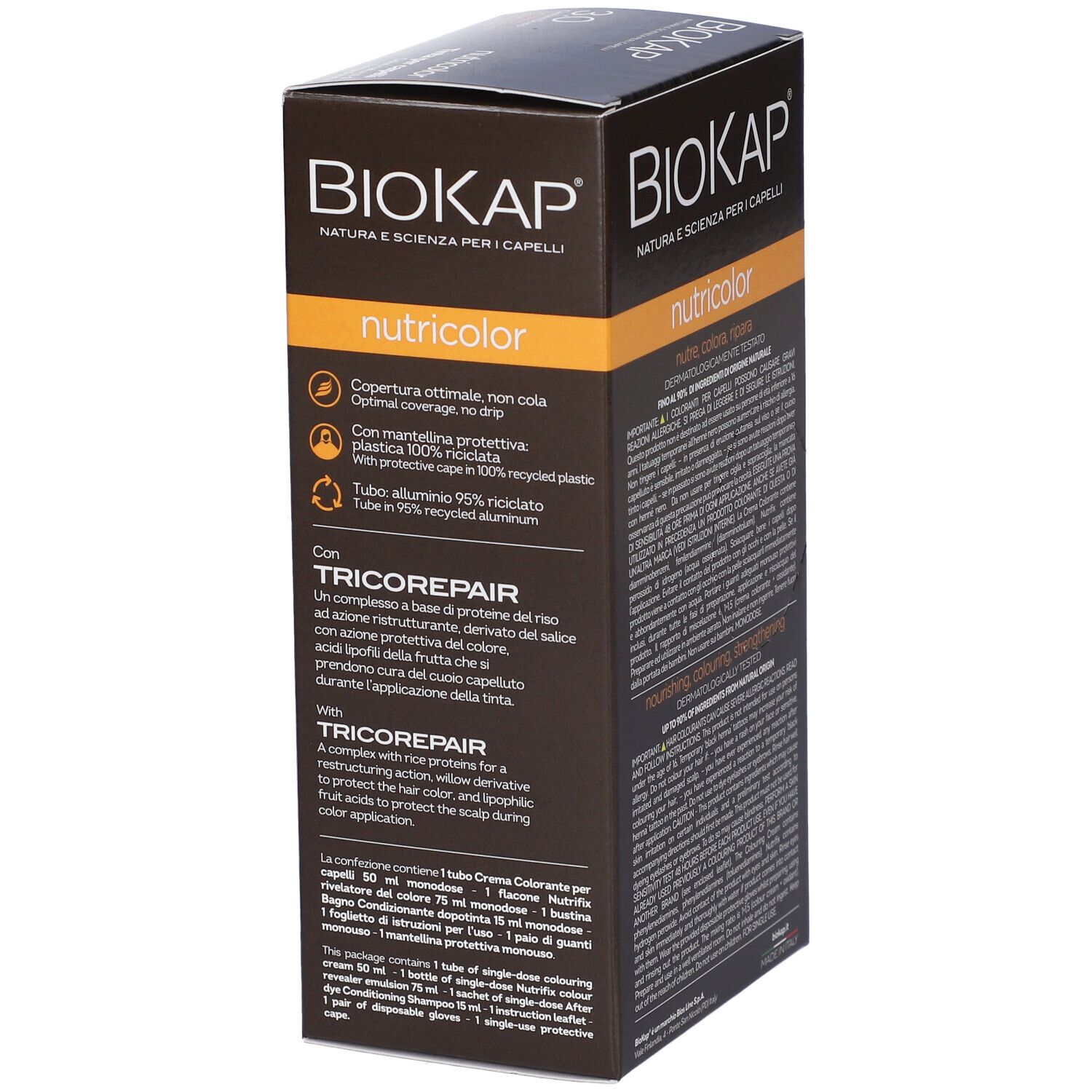 BIOKAP Nutricolor Haarfärbung, 1 Tube Creme, 1 Flasche.