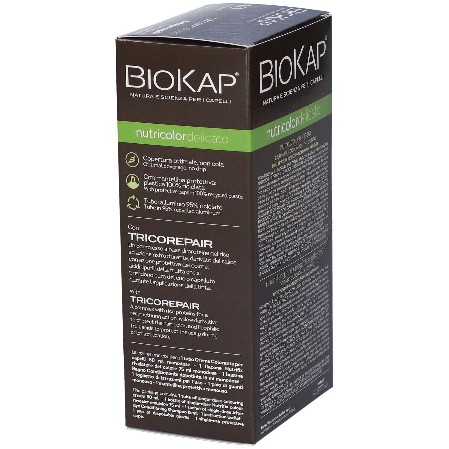Packung Biokap Nutricolordelicato Haarfarbe mit Tricorepair.