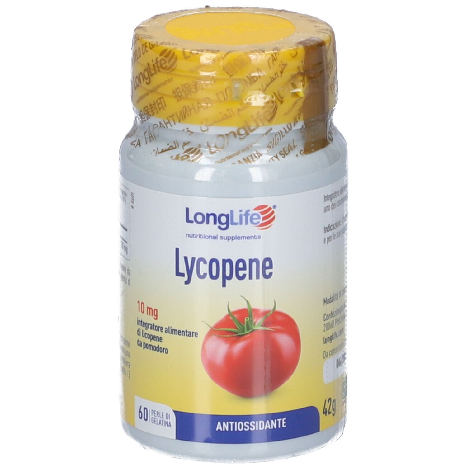 LongLife Lycopene Perle Kapseldose, 60 Stück, 10mg Lycopin, Antioxidans.