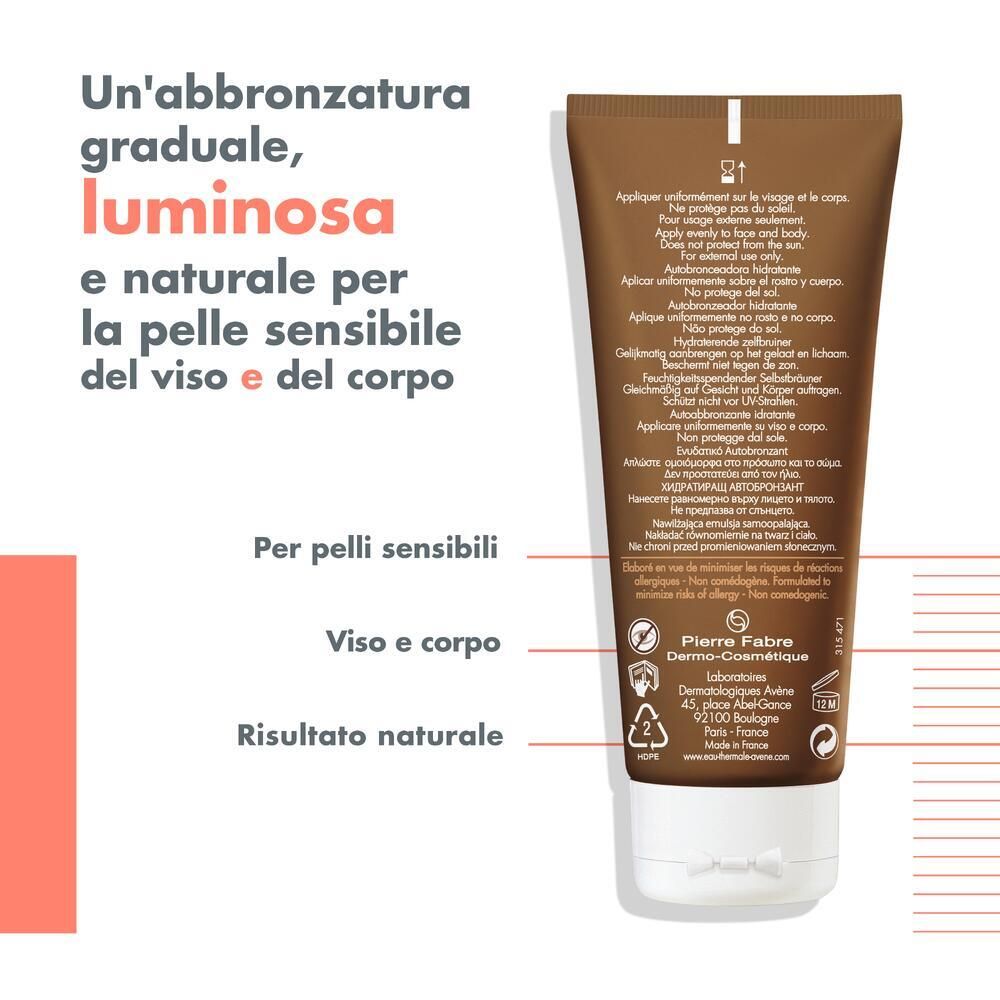 Dos du tube. Texte en italien. Instructions d'utilisation et informations du fabricant. Pour peaux sensibles.