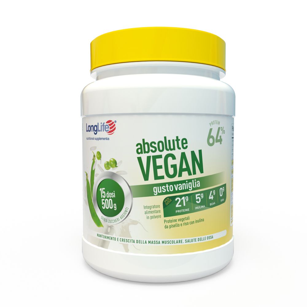Longlife Absolute Vegan 500 gr Gusto Vaniglia - Integratore Per La Massa Muscolare - Immagine 5