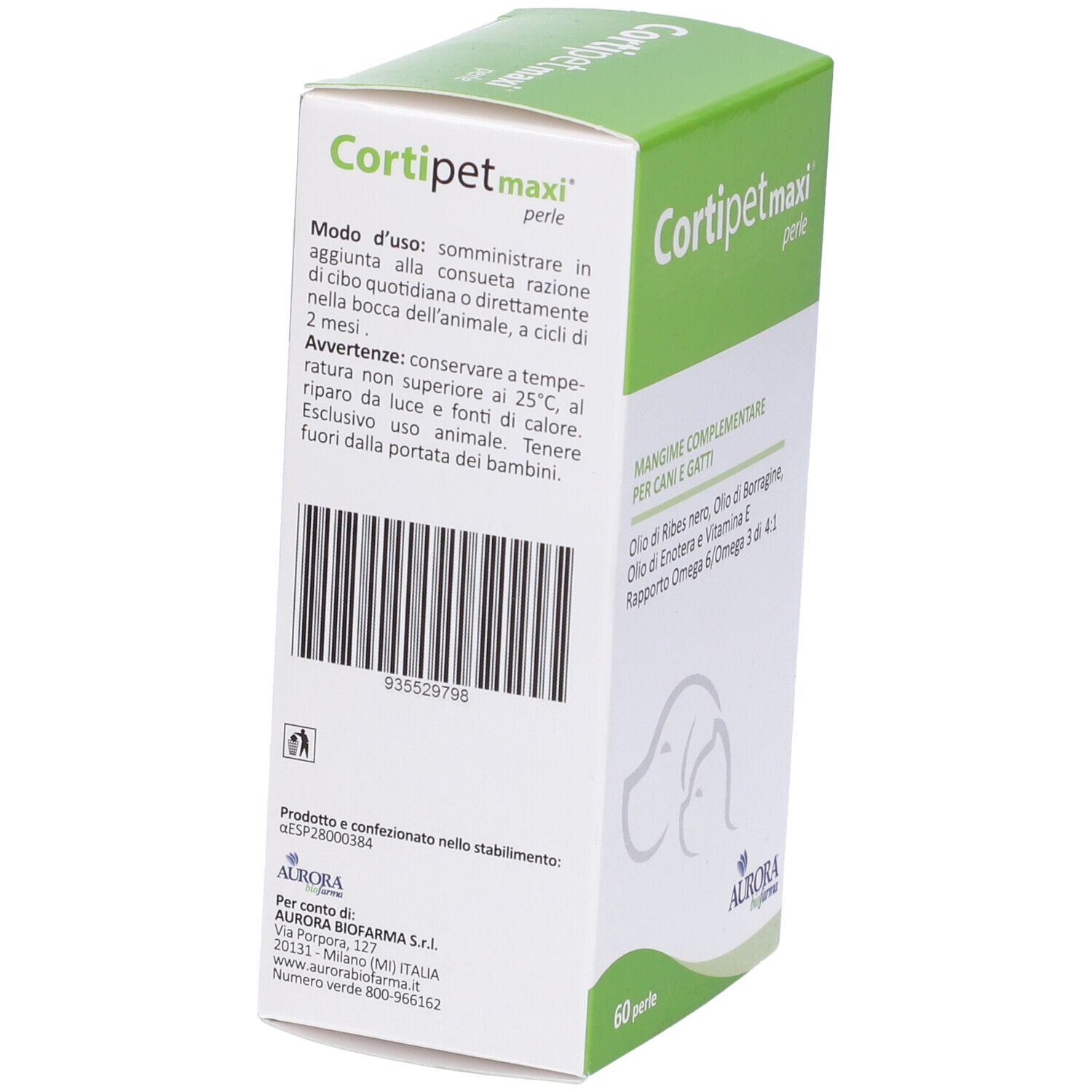 Cortipet maxi Perlen Verpackung für Hunde und Katzen.