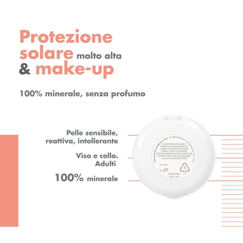 Retro del contenitore compatto con informazioni sul prodotto. In evidenza: 100% minerale, senza profumo.