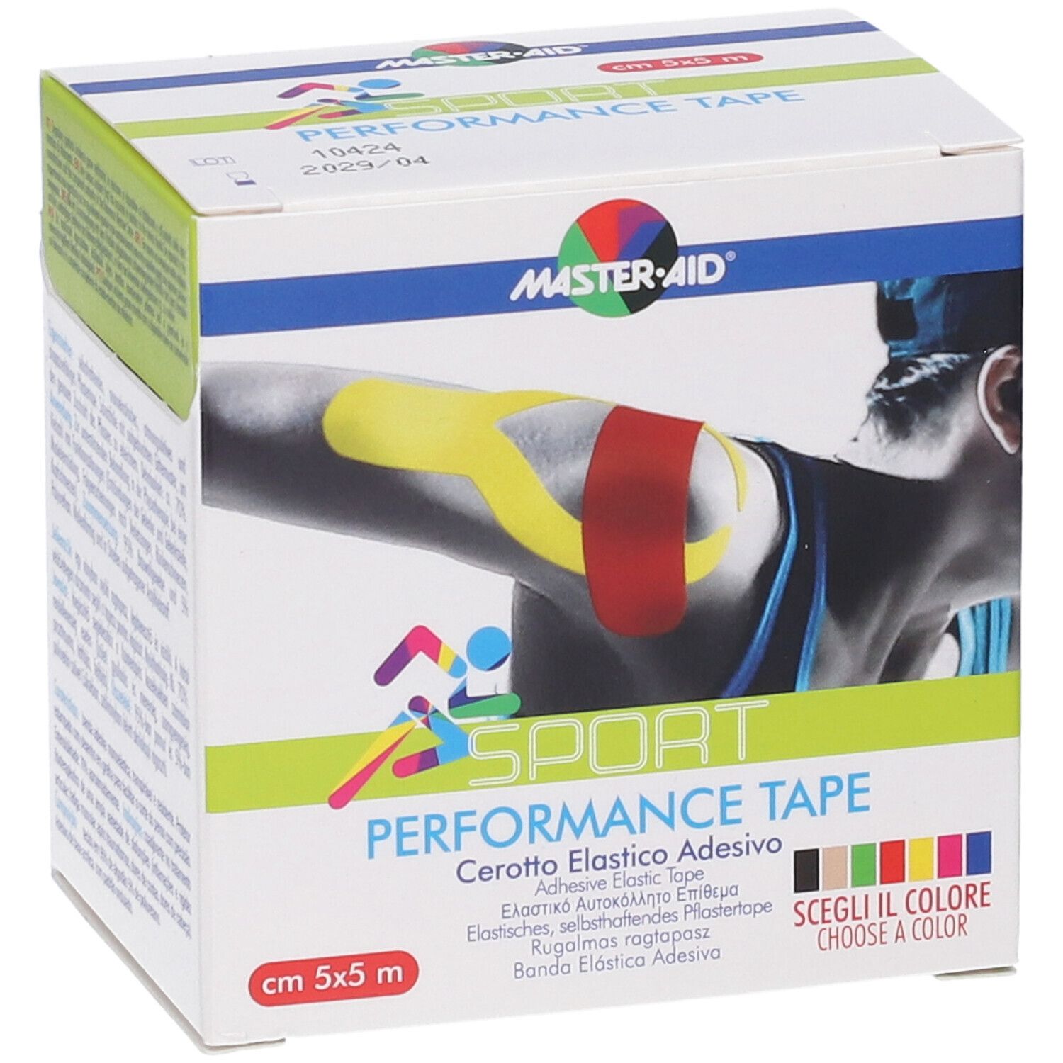 Master-Aid Sport Performance Tape Verpackung mit Abbildung eines Arms mit Taping.